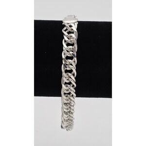 925 Sterling Silver Plated Bracelet 8in 25g 9.23mm Item‎ 0093 FREE SHIPPING
